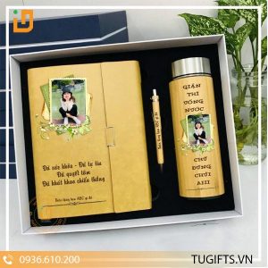 Gift set bình giữ nhiệt tre in logo TG-12130